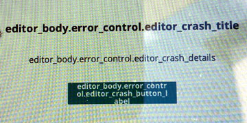 error message